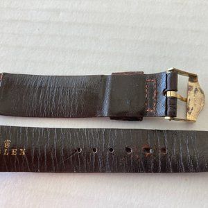 Vintage Alligator Tobacco Brown Rolex Band with Gold Buckle